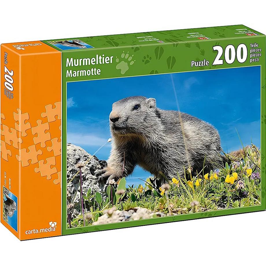 Carta.Media  Puzzle Murmeltier auf Alpwiese (200Teile) 