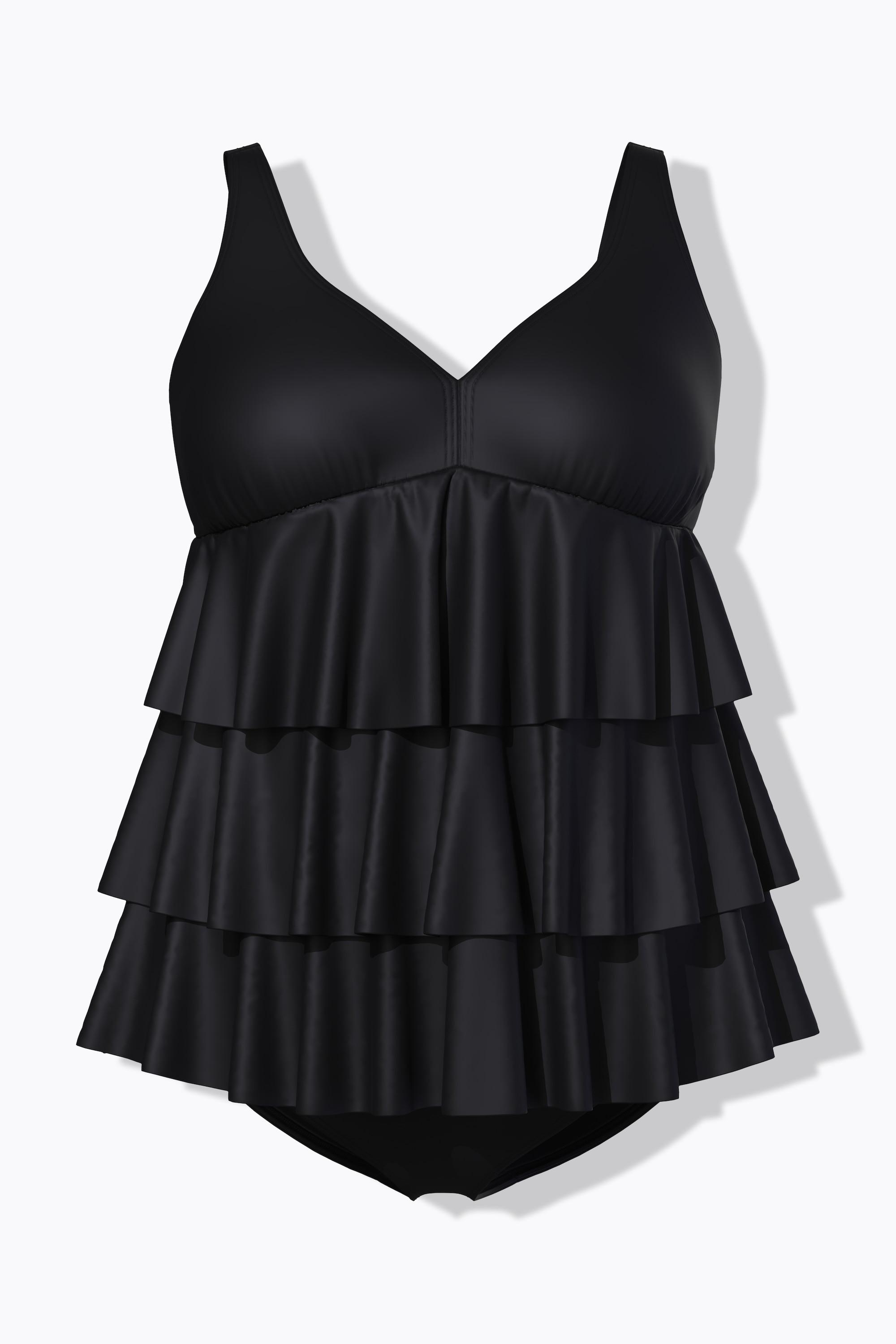 Ulla Popken Tankini Volant Coppe Morbide Riciclato  