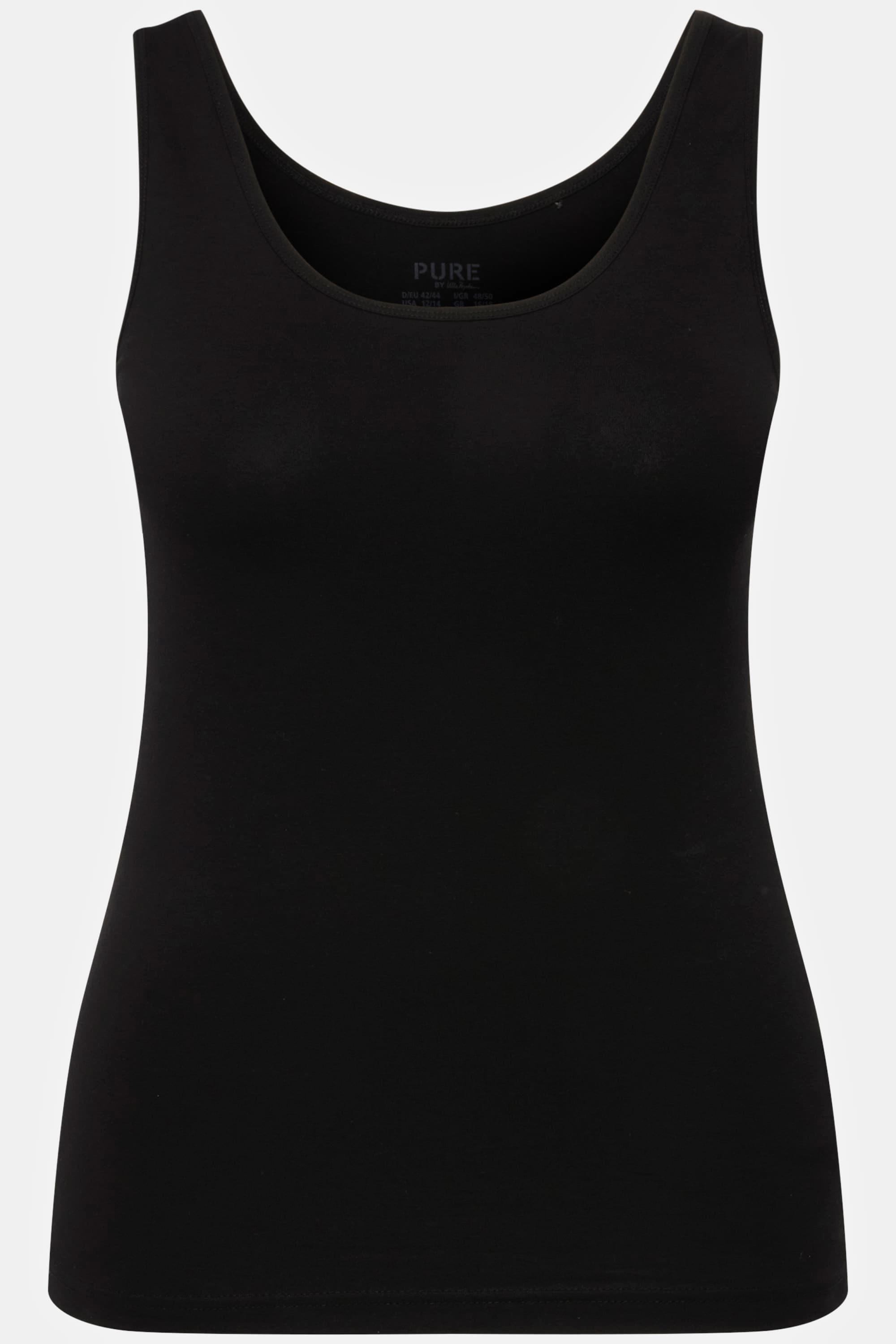 Ulla Popken Canottiera taglio aderente cotone biologico spalline larghe  