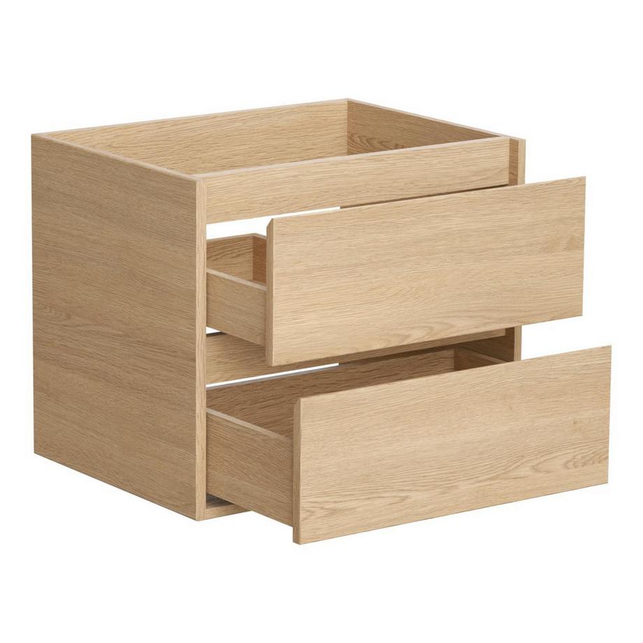 Vente-unique Waschbeckenunterschrank hängend mit Aufsatzwaschbecken & Spiegel - 60 cm - Eichenholzfurnier - MILIPAM  
