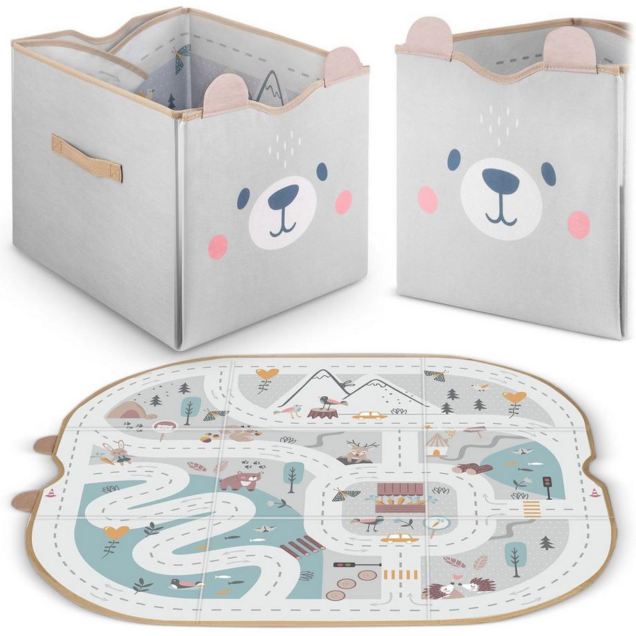 Boîte de rangement et tapis de jeu NK-408 Nukido - gris