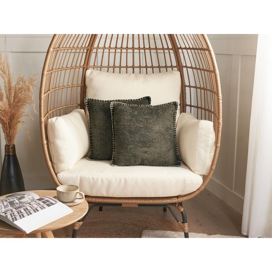 Beliani Dekokissen 2er Set aus Viskose Rustikal MELUR  