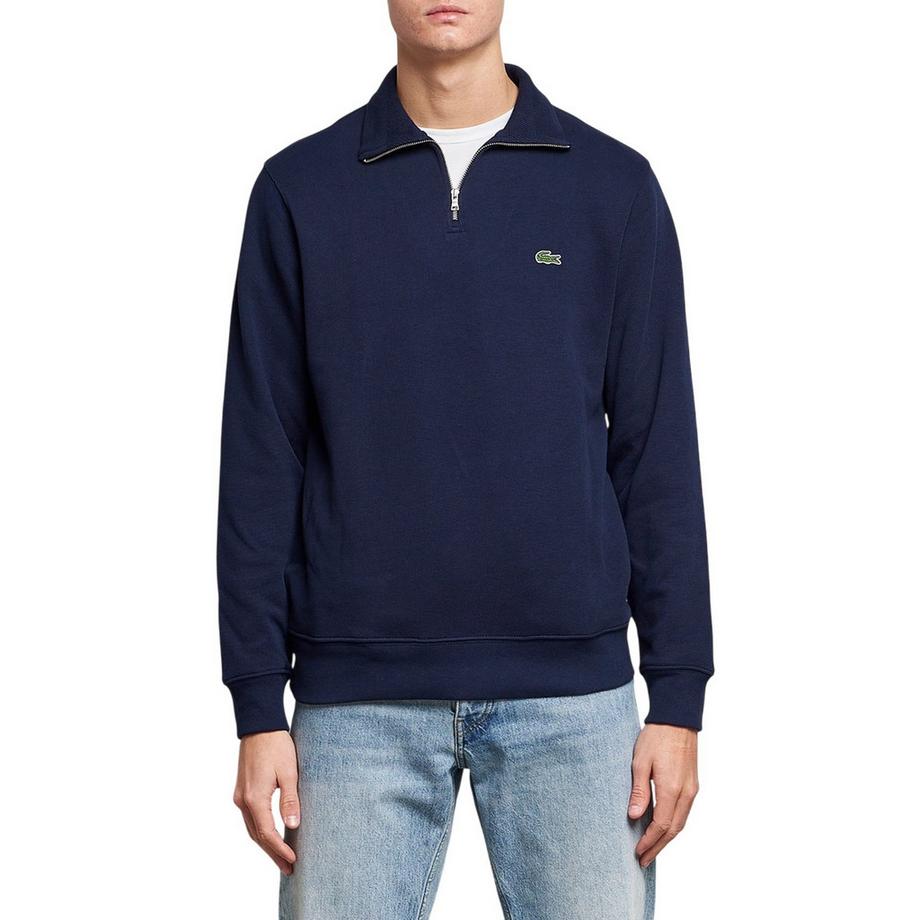 LACOSTE Felpa Misto Cotone Cerniera Ad Un Quarto  