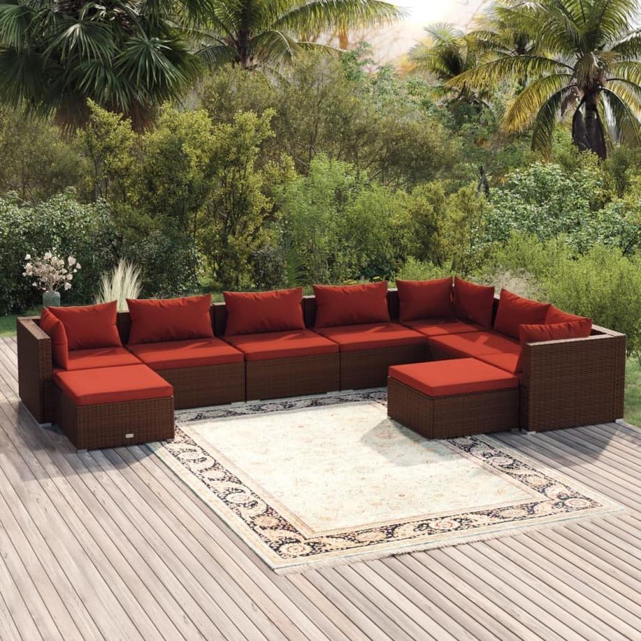 VidaXL set divani da giardino Polirattan  