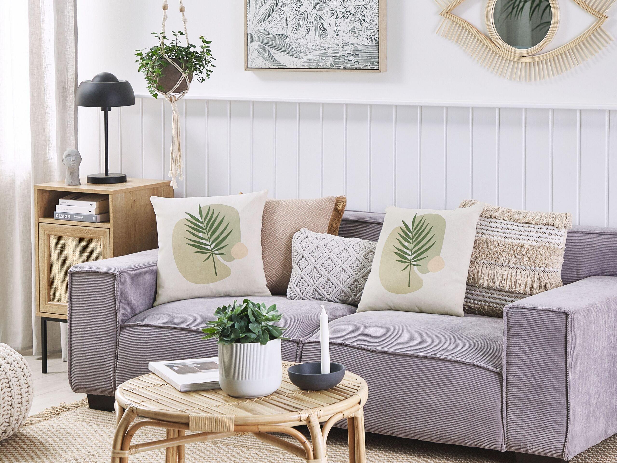 Beliani Dekokissen 2er Set aus Polyester Modern MICROSORUM  