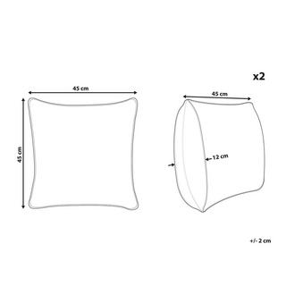 Beliani Set di 2 cuscini en Poliestere Moderno MICROSORUM  