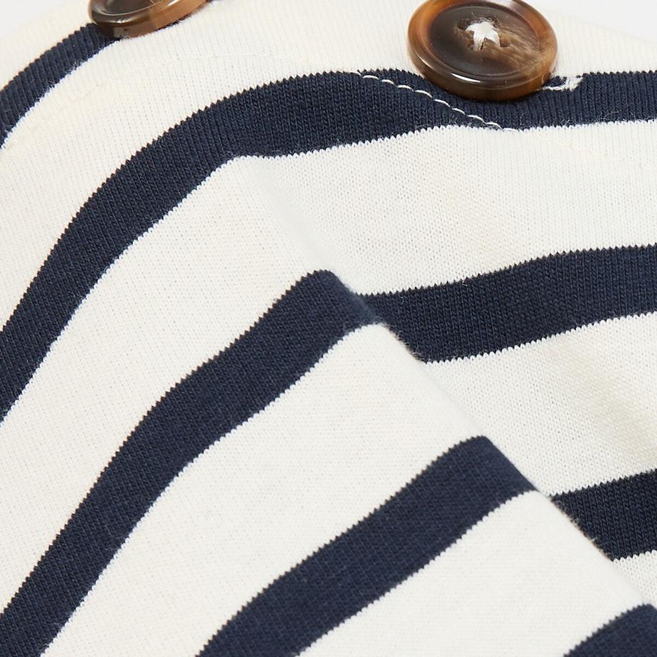 La Redoute Collections Langes gestreiftes Jerseykleid mit Schulterknöpfen  