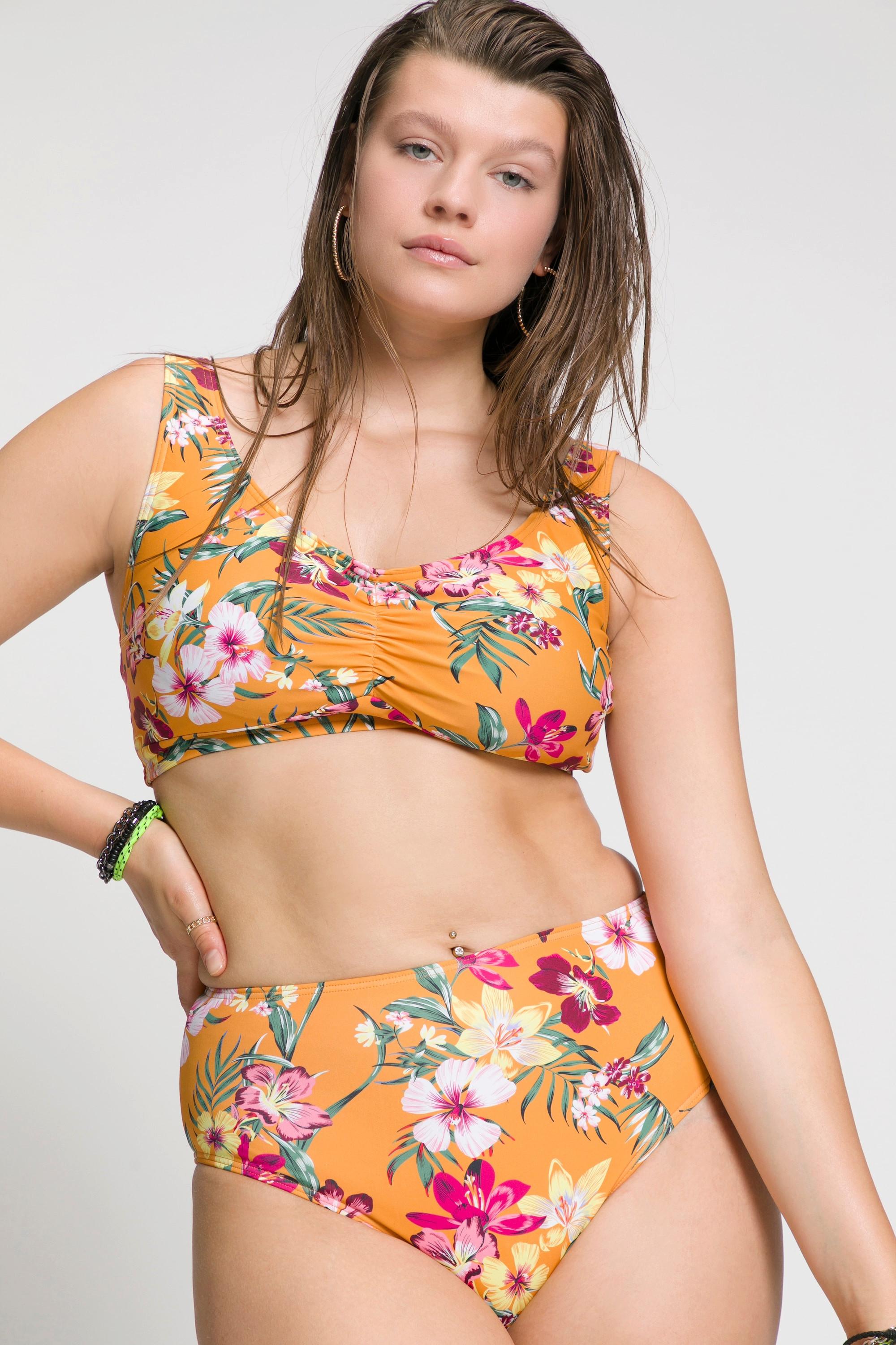 Studio Untold  Bikini Slip, High Waist, Tropical Print 