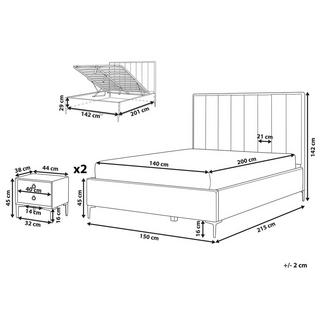 Beliani Schlafzimmer Set aus Samtstoff SEZANNE  