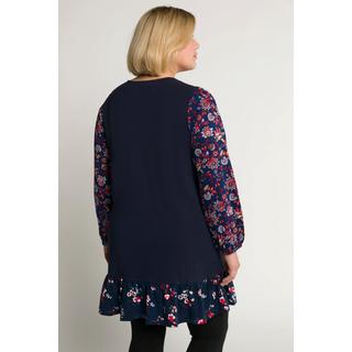 Ulla Popken  Longshirt, Patchlook, Tunika-Ausschnitt, 3/4-Arm 