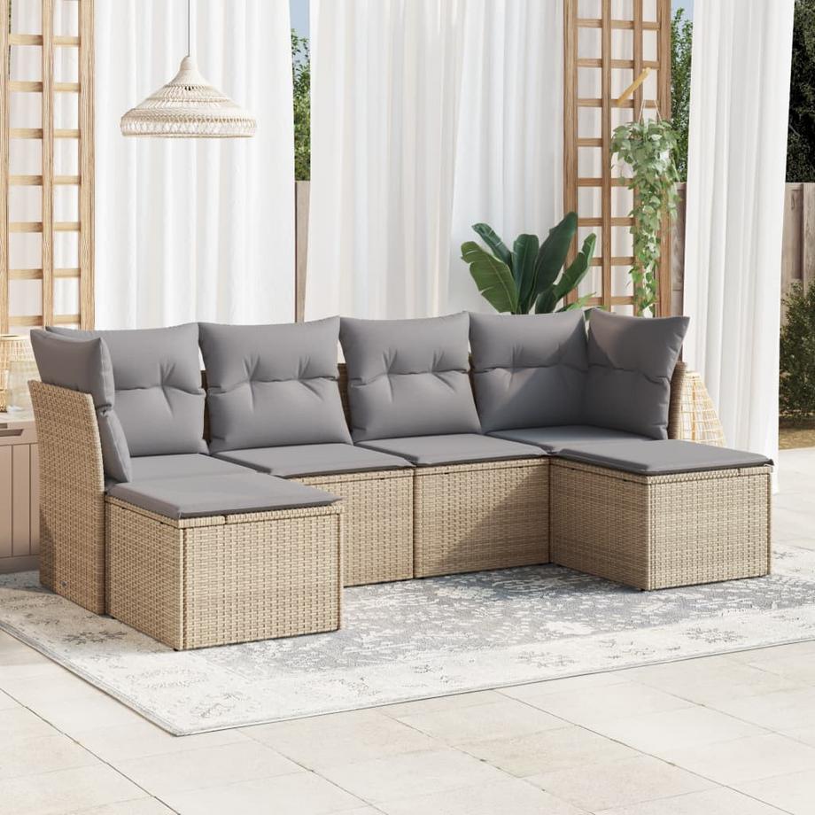 VidaXL set divano da giardino Polirattan  