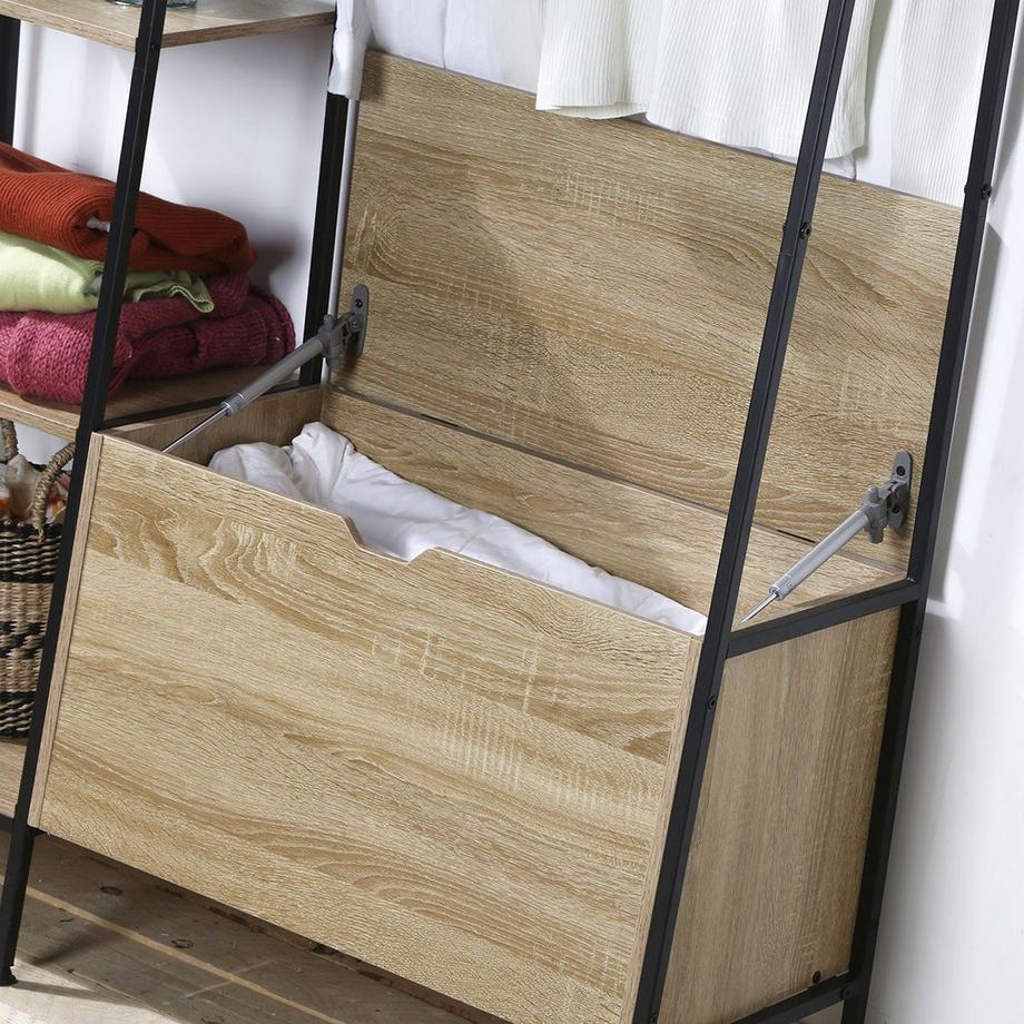 Calicosy Garderobenständer mit 5 Regalen, Schuhkasten und Kleiderhaken - LEXIE  