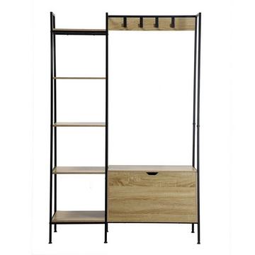 Penderie 5 Étagères avec coffre à chaussures et patères - LEXIE