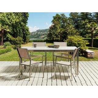 Beliani Gartentisch Set aus Sicherheitsglas Industriell COSOLETO/GROSSETO  