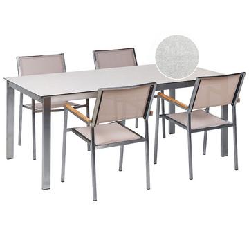 Gartentisch mit Stühlen aus Sicherheitsglas Industriell COSOLETO/GROSSETO