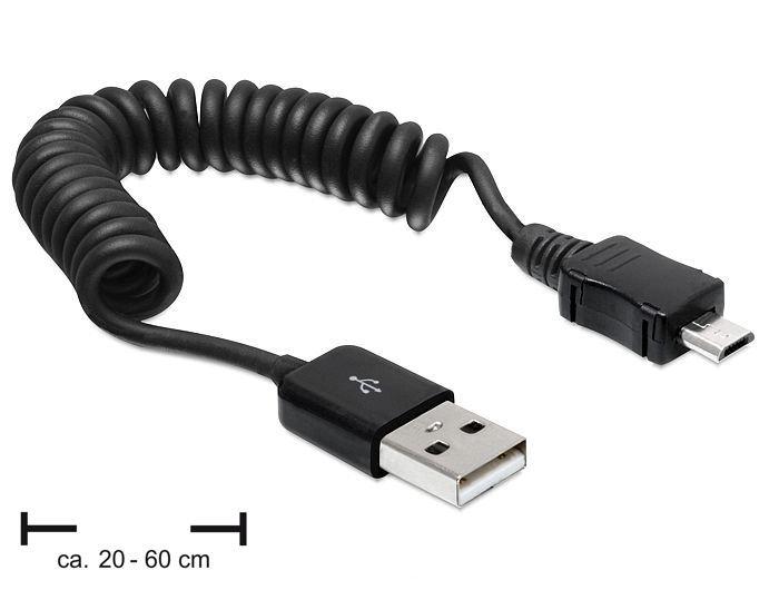 DeLock  USB 2.0-A/USB micro-B 0.6m USB Kabel 0,6 m USB A Micro-USB B Schwarz 