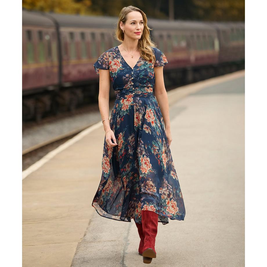 Joe Browns Abito Floreale Vintage Georgette  