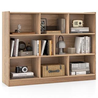 B2X Libreria con 8 scomparti, scaffale in piedi con 3 livelli, scaffale a cubo 122 x 32 x 93 cm naturale  