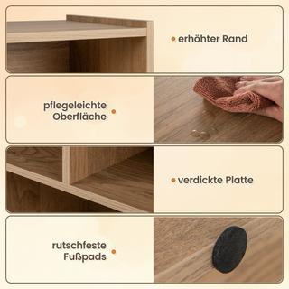 B2X Libreria con 8 scomparti, scaffale in piedi con 3 livelli, scaffale a cubo 122 x 32 x 93 cm naturale  