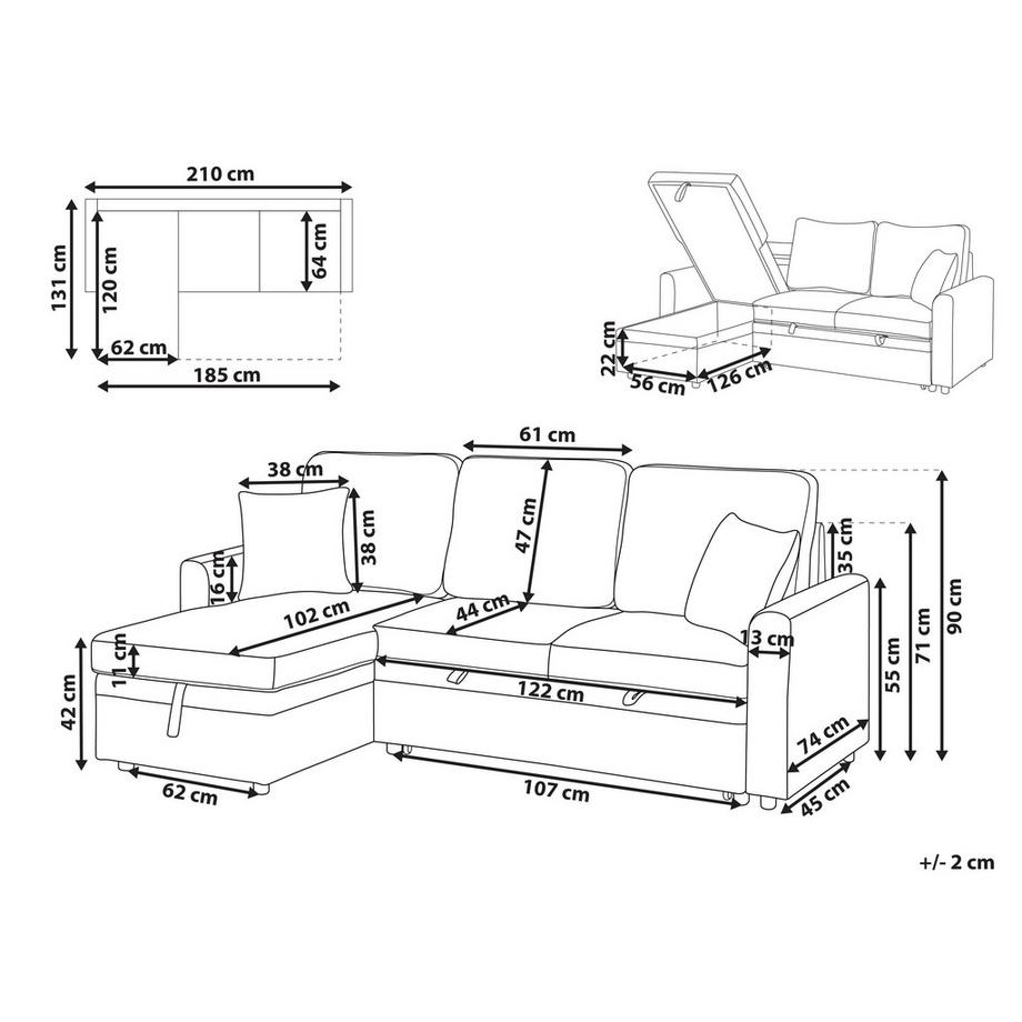 Beliani Ecksofa aus Kunstleinen  NASSJO  