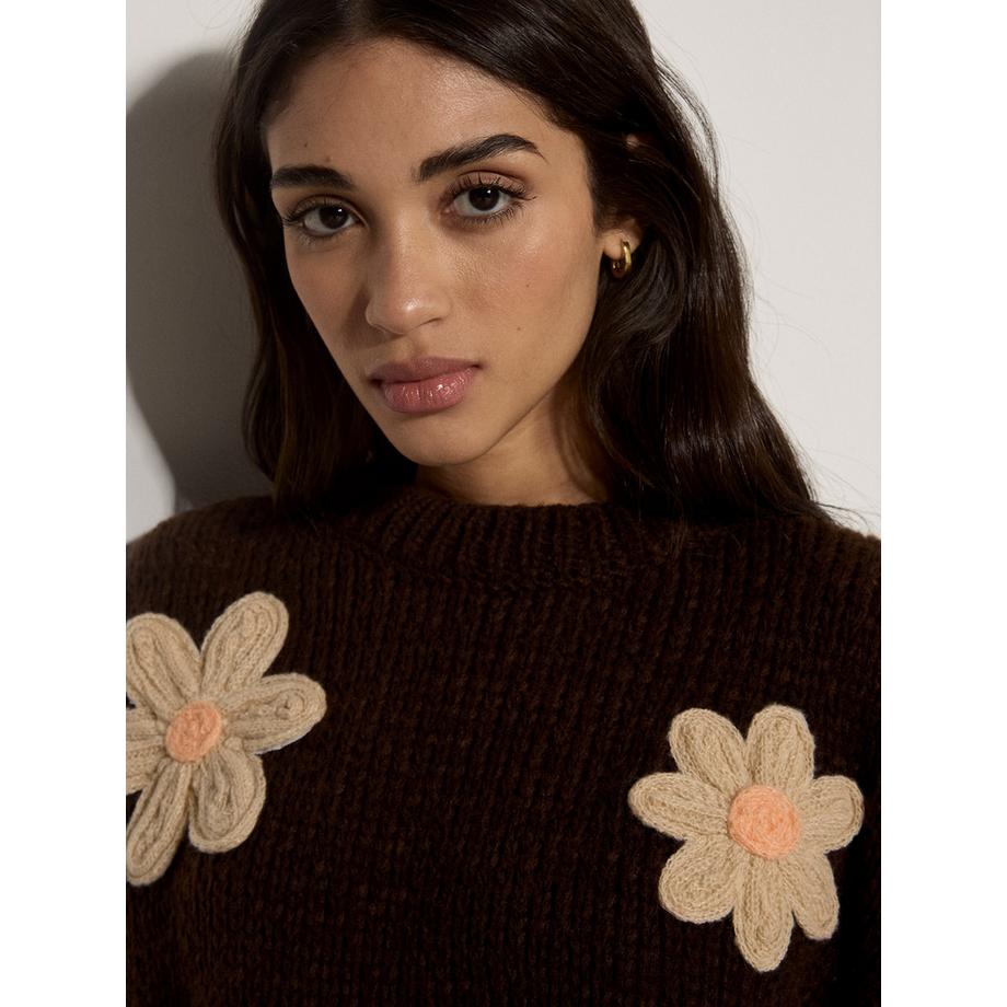APRICOT bestickter Pullover mit Gänseblümchen  