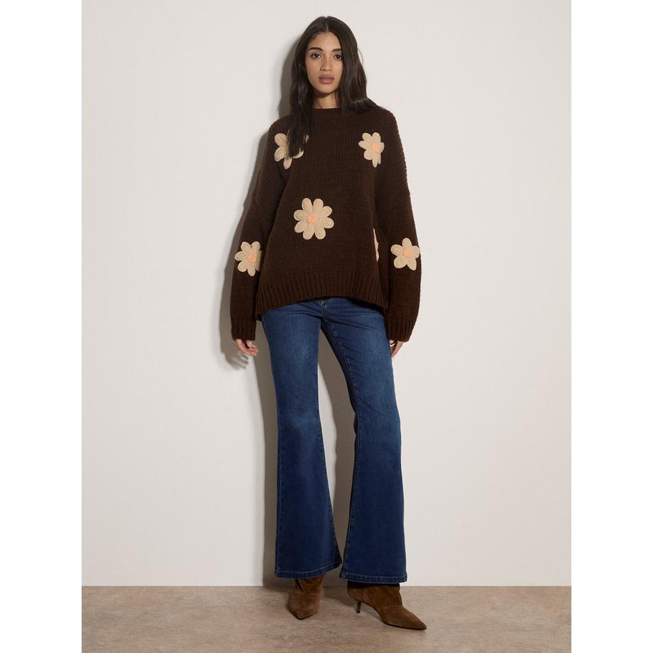 APRICOT bestickter Pullover mit Gänseblümchen  
