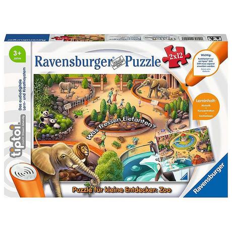 Ravensburger  tiptoi Puzzle für kleine Entdecker: Zoo (2x12) 