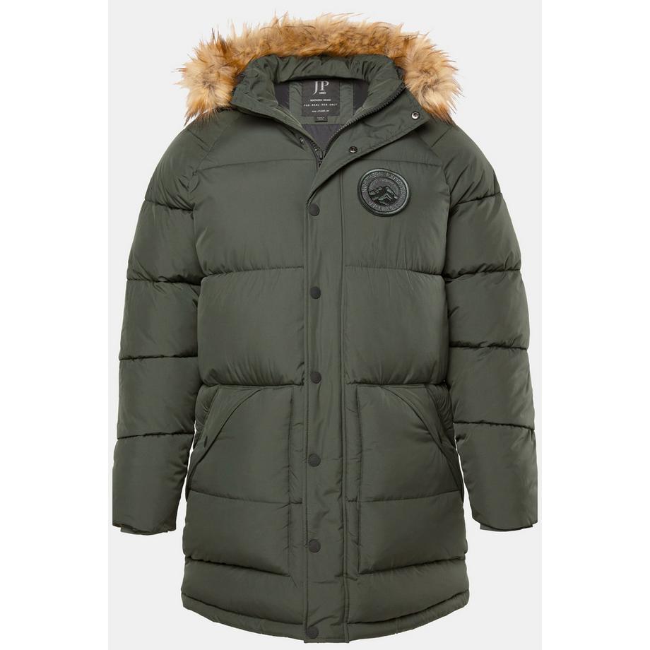 JP1880 Parka Trapuntato Cappuccio Pelliccia Sintetica Applicazioni  