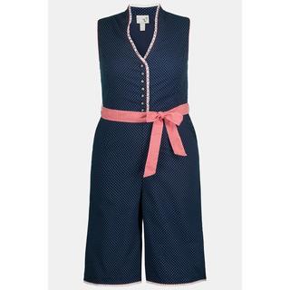 Ulla Popken Trachten Jumpsuit Pünktchen Spitze Weites Bein  