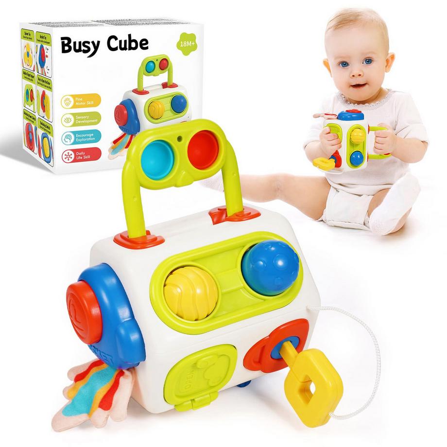 Activity-board  9 in 1 Baby-Motorikspielzeug Sinnesspielzeug Baby-Baby-Würfelspielzeug Busy Board 