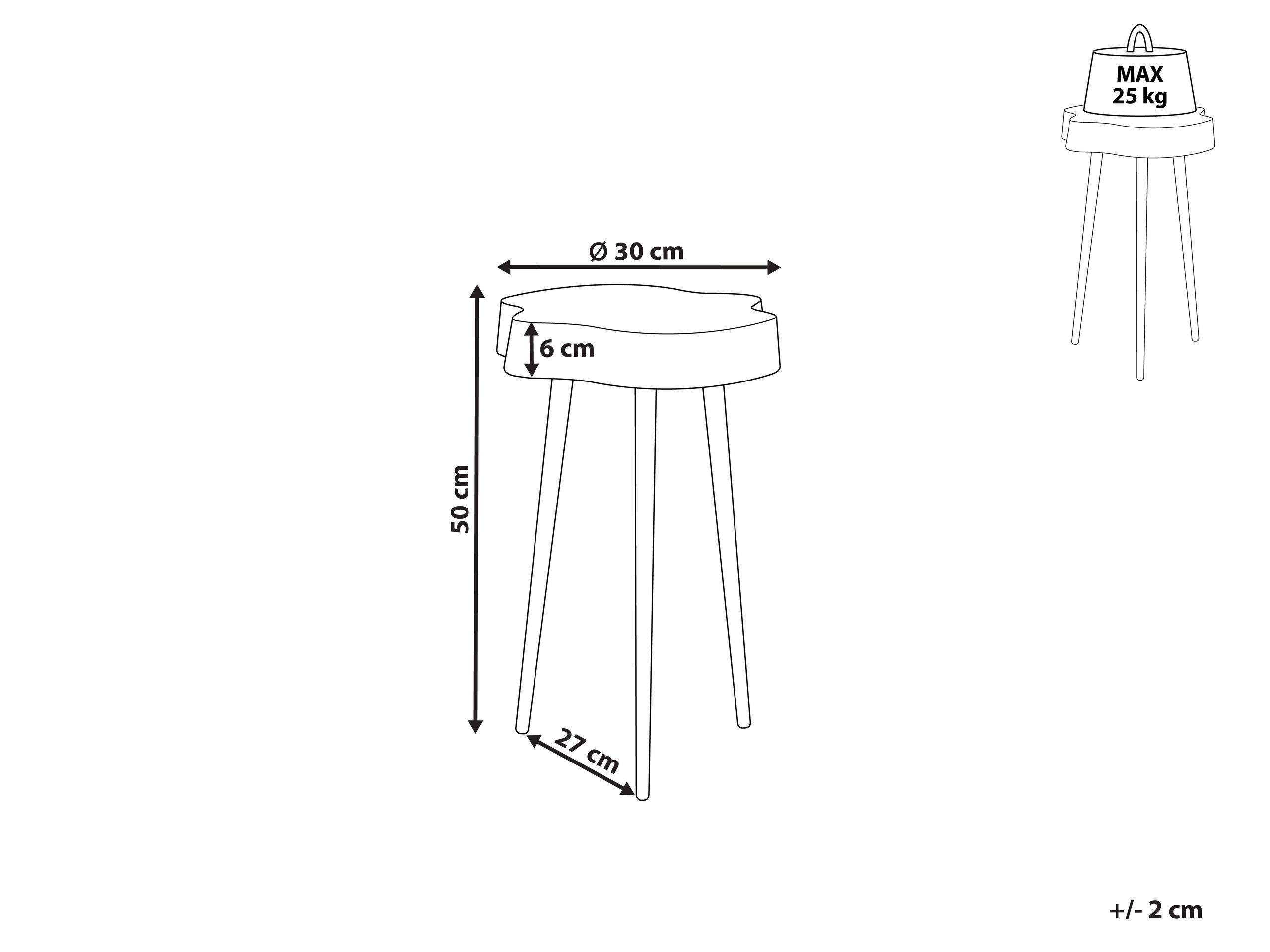 Beliani Beistelltisch aus Aluminium Retro TAUPO  