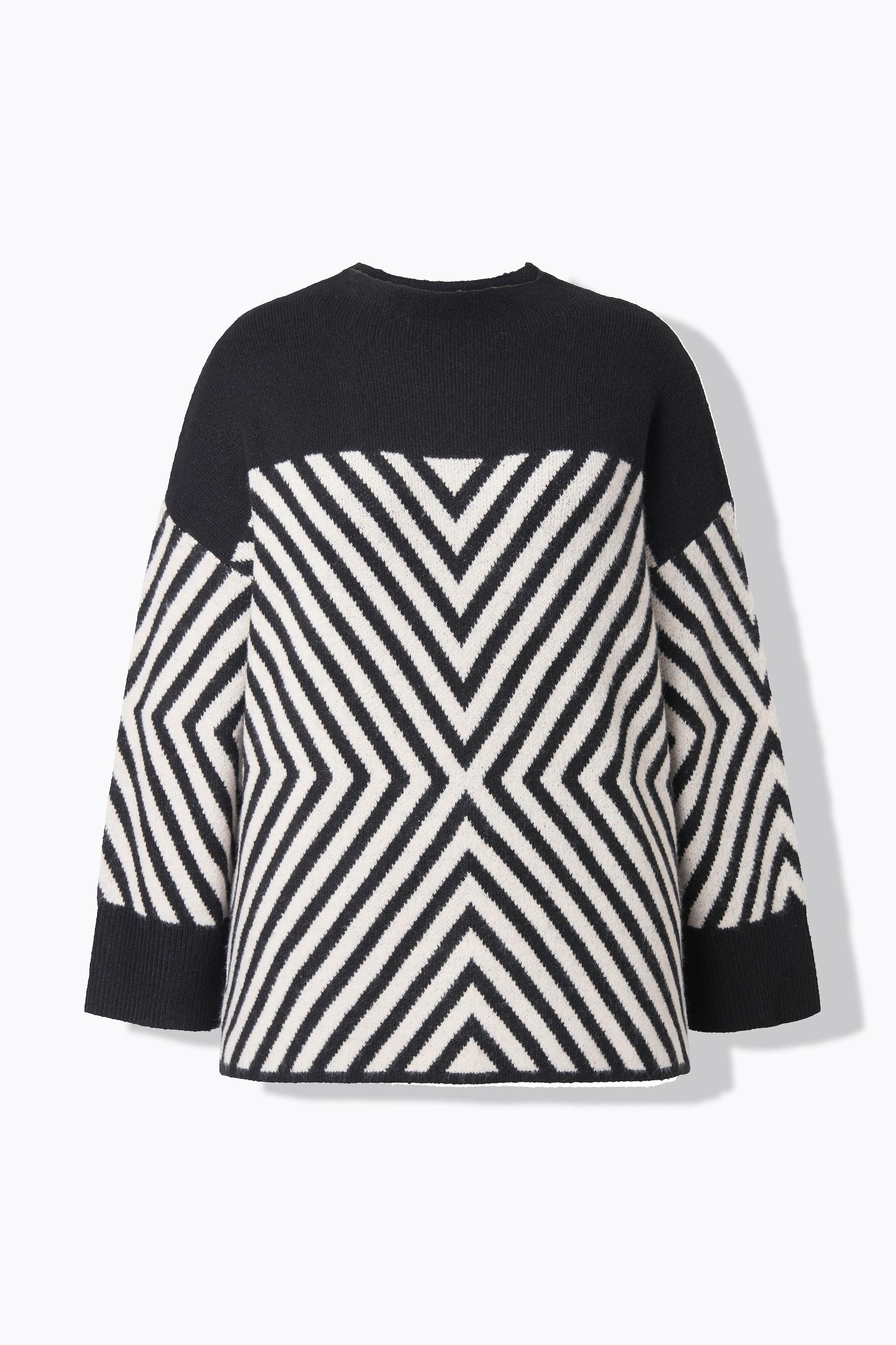 Ulla Popken Pull motif graphique col montant manches longues  