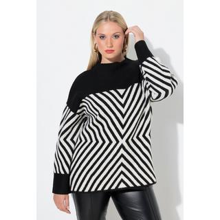 Ulla Popken Pull motif graphique col montant manches longues  