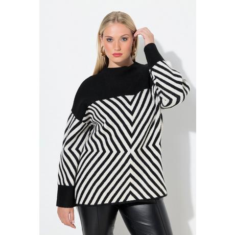 Ulla Popken Pull motif graphique col montant manches longues  