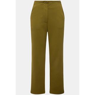 Ulla Popken  Pantalon en jersey Point de Rome, en coton bio, ceinture élastique 