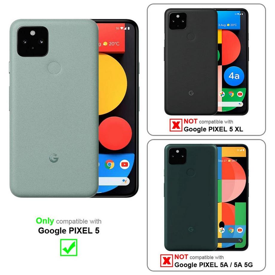 Cadorabo  Housse compatible avec Google PIXEL 5 - Coque de protection avec fermeture magnétique, fonction de support et compartiment pour carte 