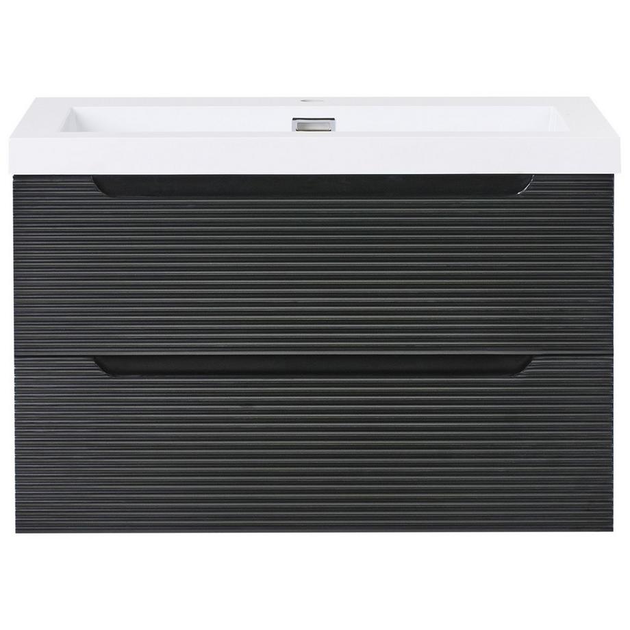 Beliani Wandmontierter Waschtischunterschrank mit Waschbecken aus MDF-Platte Modern MAKANA  