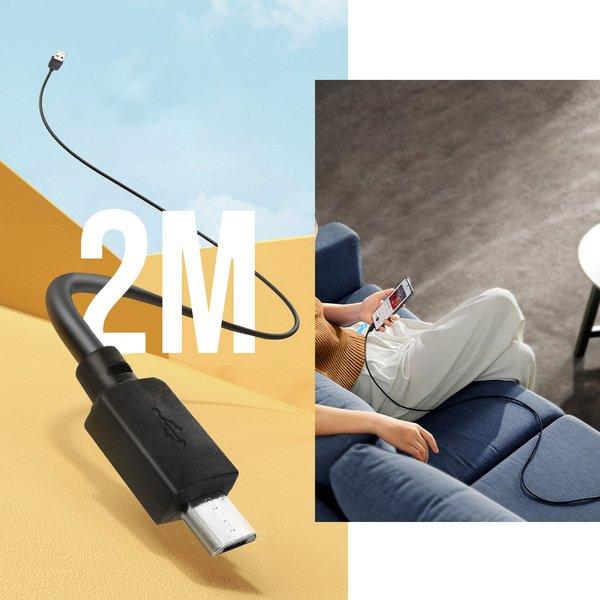 Avizar  USB / Micro-USB Kabel 2M Schwarz 