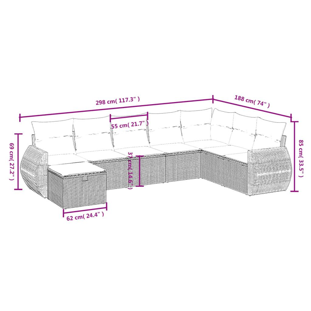 VidaXL set divano da giardino Polirattan  