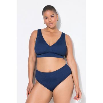 Bas de bikini taille haute, texture raffinée