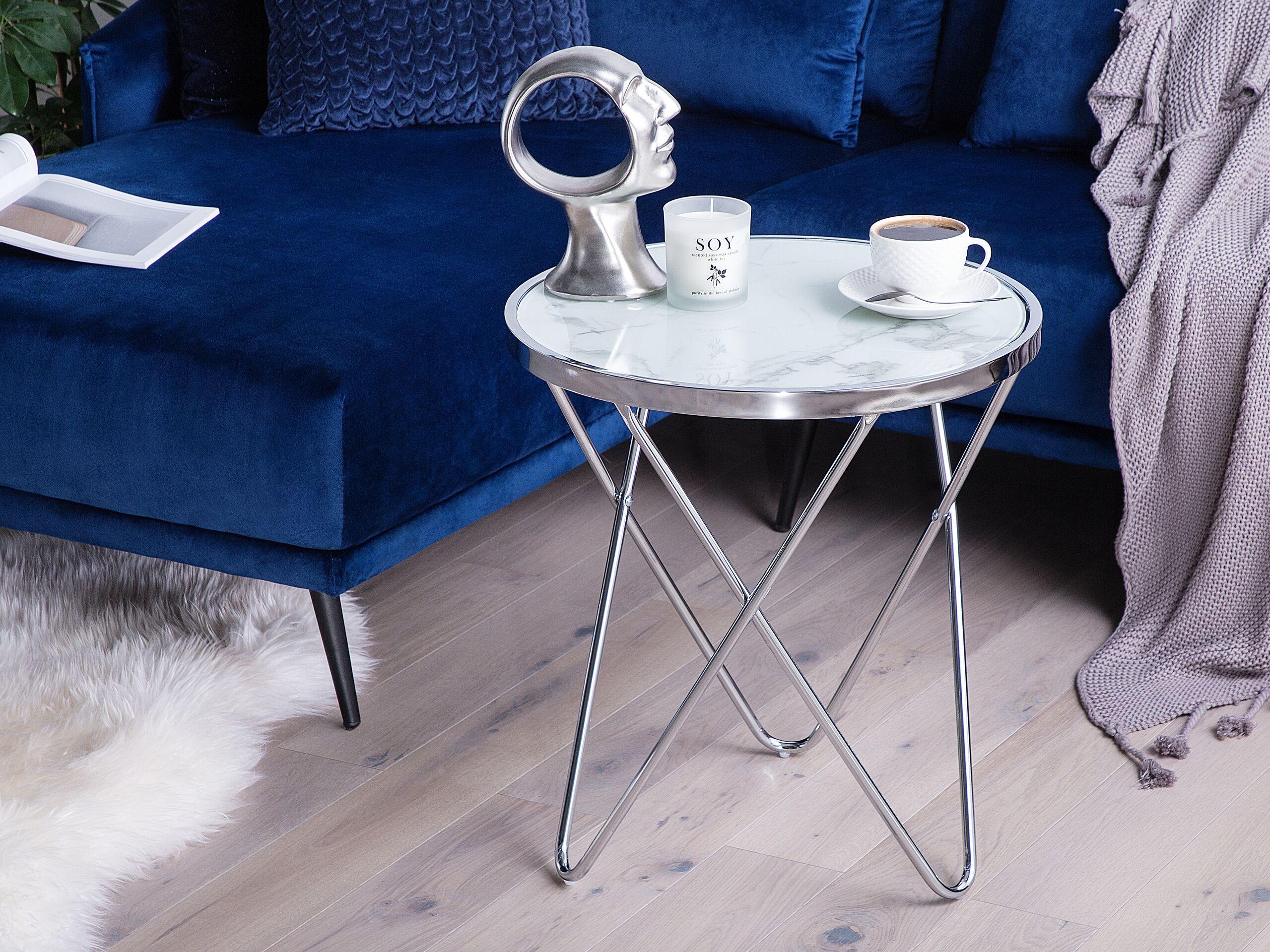 Beliani Beistelltisch aus Sicherheitsglas Glamourös MERIDIAN  