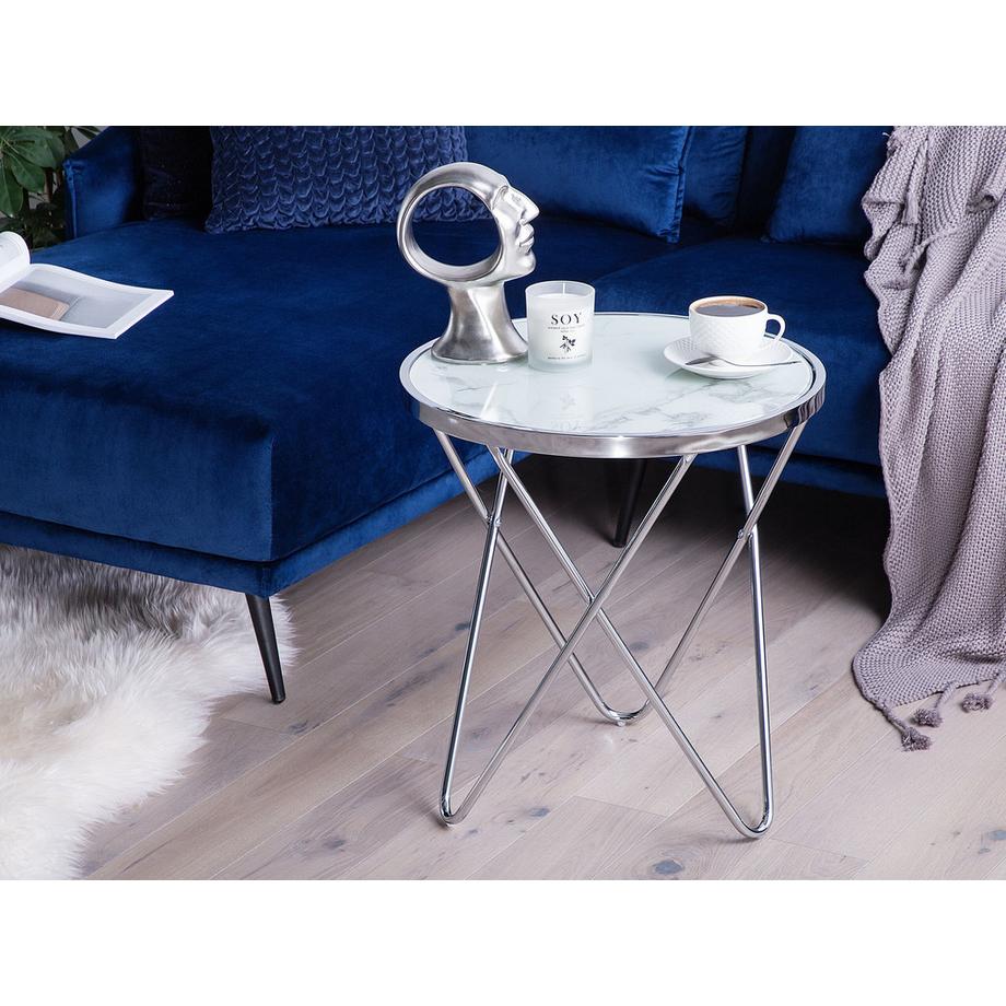 Beliani Table d'appoint en Verre de sécurité Glamour MERIDIAN  