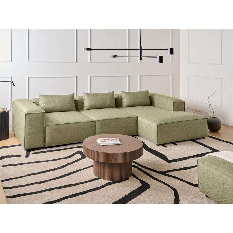 Beliani Linksseitiges Ecksofa aus Stoff Modern BRANDE  