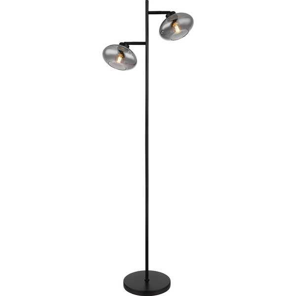 mutoni Lampadaire métal noir mat 2xE27  