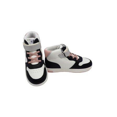 Calvin Klein  baskets montantes lacets/scratch enfant black/white/pink 