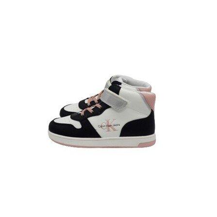 Calvin Klein  scarpe da ginnastica con stringhe e strappo in velcro per bambini  black/white/pink 