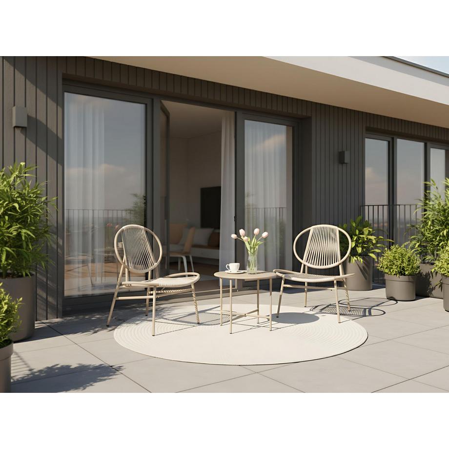 Beliani Bistro Set aus PE Rattan Modern OVARO  