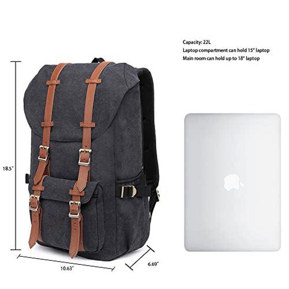 Only-bags.store Vintage Baumwoll Daypack mit Laptopfach  