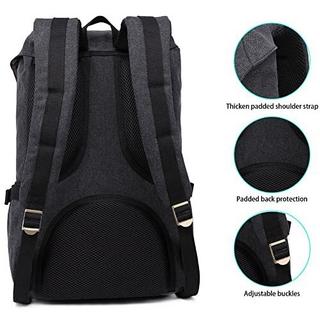 Only-bags.store Vintage Rucksack schöne Baumwolle Daypack mit Laptop-Fach für 14-Zoll-Notebook für Schule,  