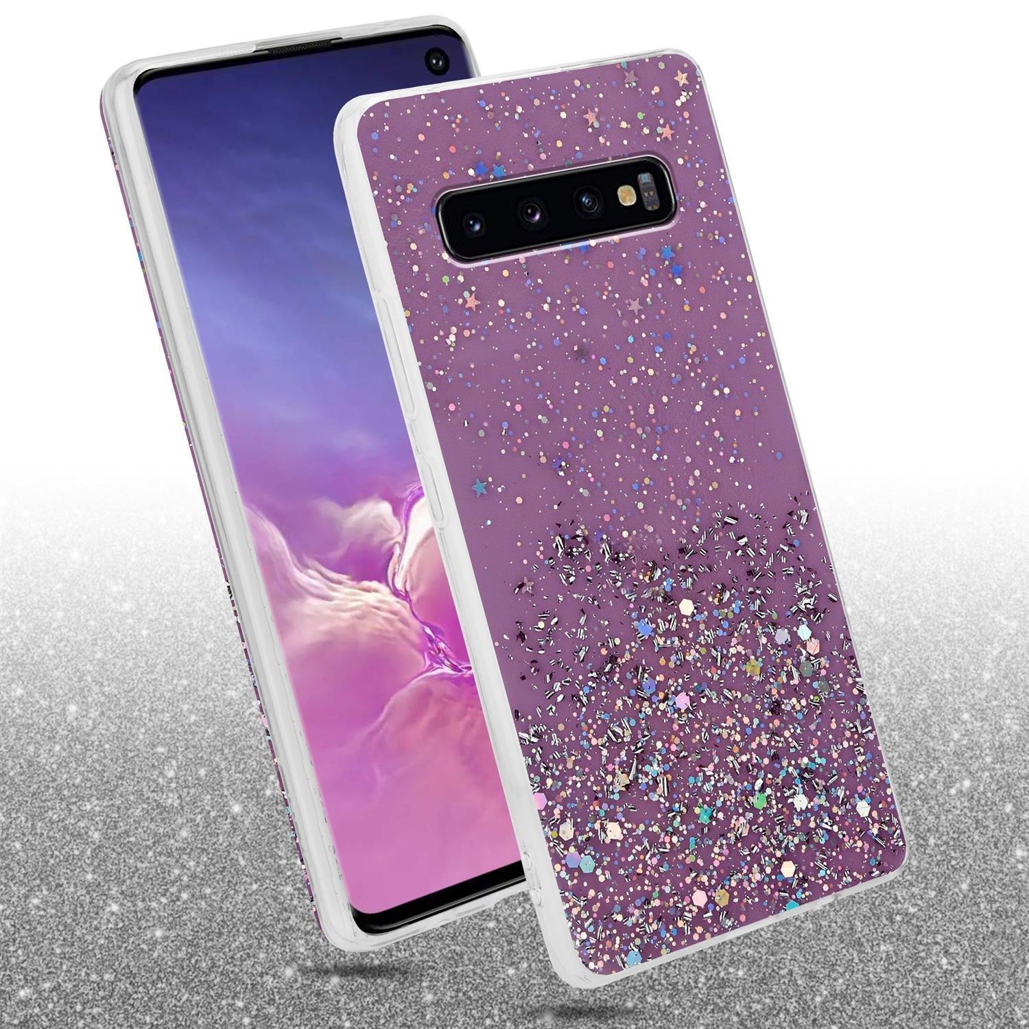 Cadorabo  Hülle für Samsung Galaxy S10 PLUS TPU Silikon mit funkelnden Glitter 